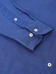 Men Royal Blue Standard Fit Solid Formal Shirt