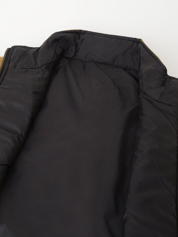 Men Khaki Standard Fit Solid Reversible Jacket
