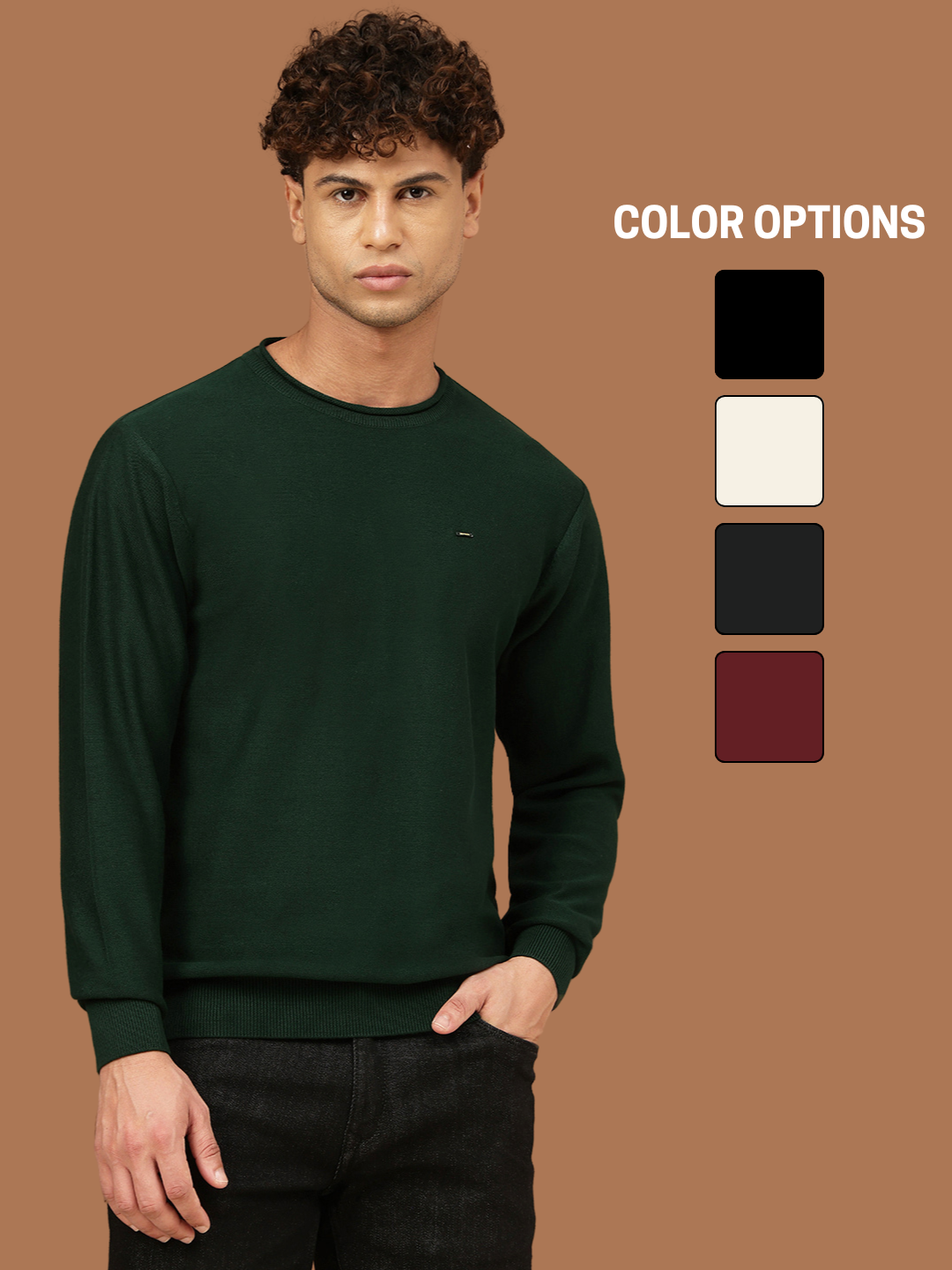 Buy Men Round Neck Regular Fit Sweater