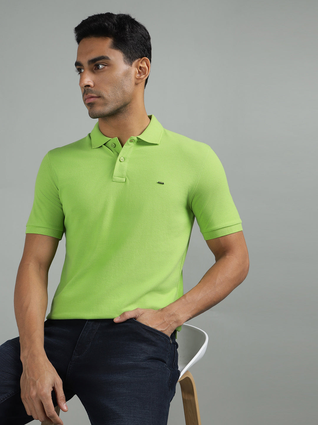 men green regular fit solid polo neck thirt tsh 0144 green – Richlook