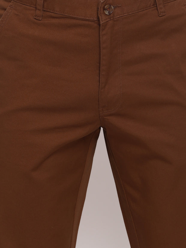 Men Brown Casual Slim Fit Trouser