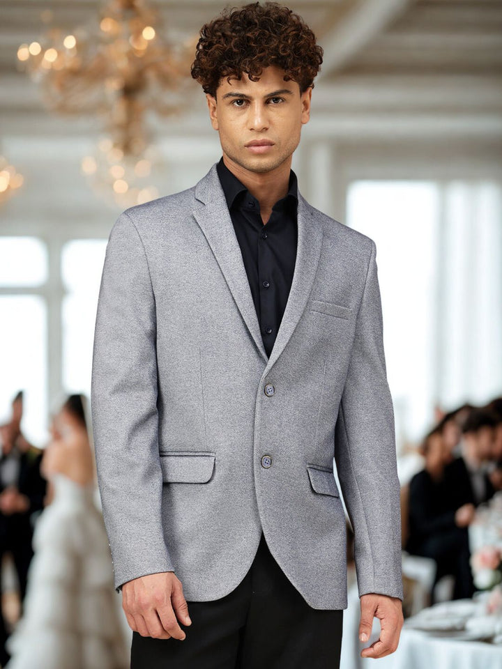 Men’s Light Grey Textured Blazer