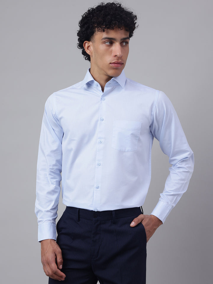 Men Sky Blue Full Sleeve Formal Shirt