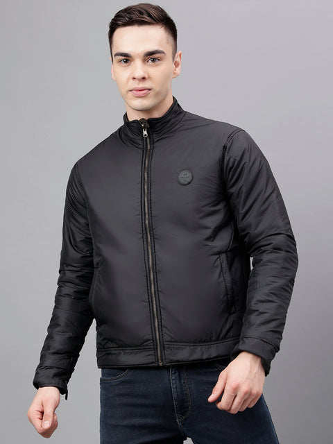 Men Olive Standard Fit Solid Reversible Jacket
