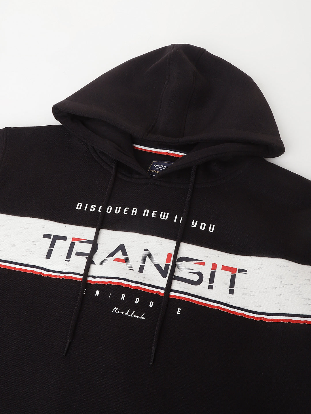Men Black Standard Fit Solid Sweat Shirt
