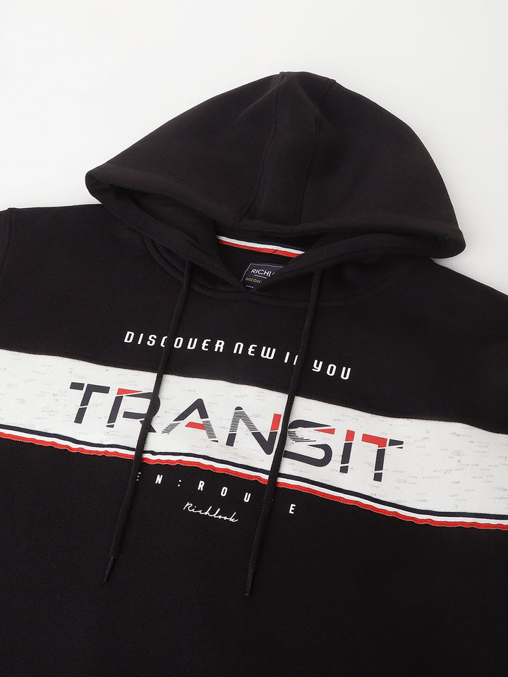 Men Black Standard Fit Solid Sweat Shirt
