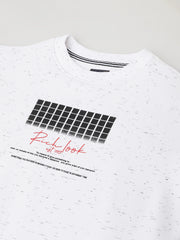 Men Oatmeal Standard Fit Printed Sweat Shirt