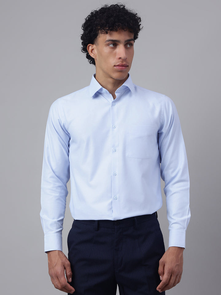 Men Sky Blue Full Sleeve Formal Shirt