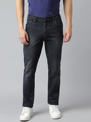 Men Dark Indigo Slim Fit Mid Rise Clean Look Strechable Jeans