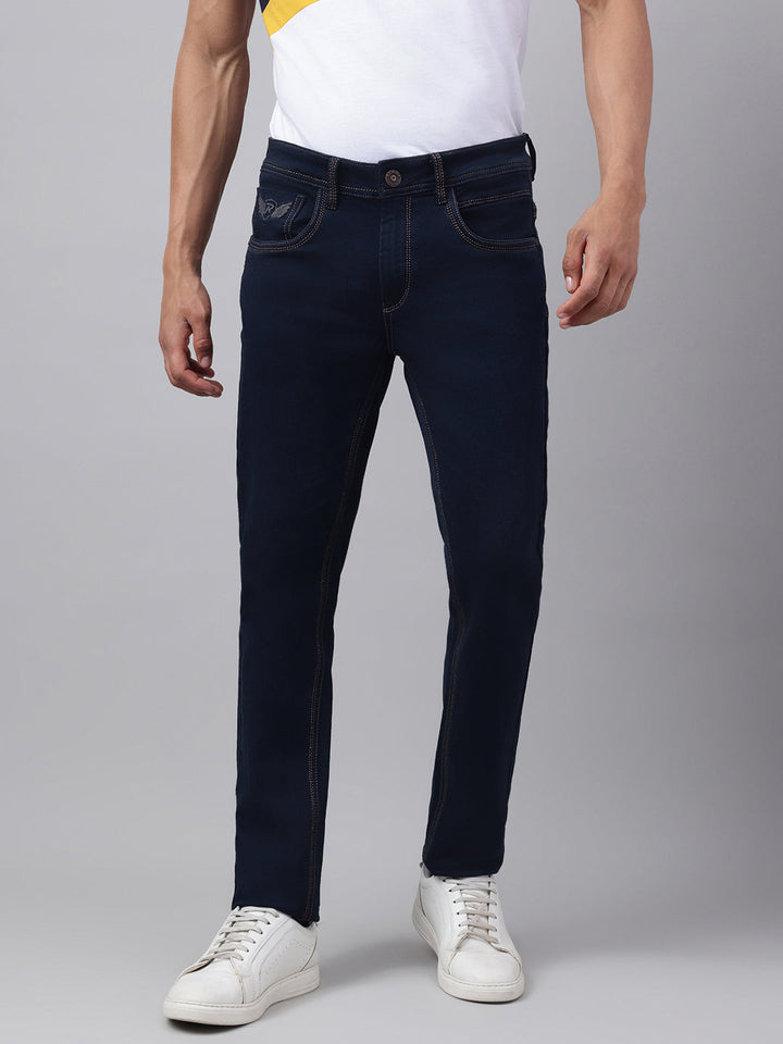 Men's Raw Blue Slim Fit Denim Jeans, Classic Fit, Modern Comfort