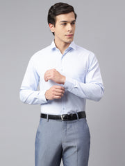 Men Sky Regular Fit Solid Formal Shirt