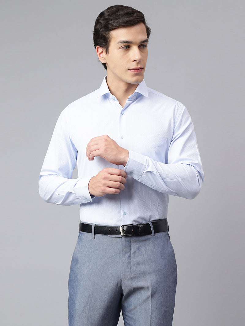 Men Sky Regular Fit Solid Formal Shirt