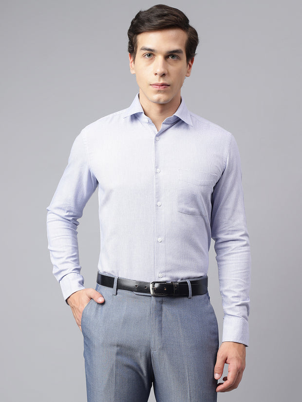 Men Blue Regular Fit Solid Formal Shirt