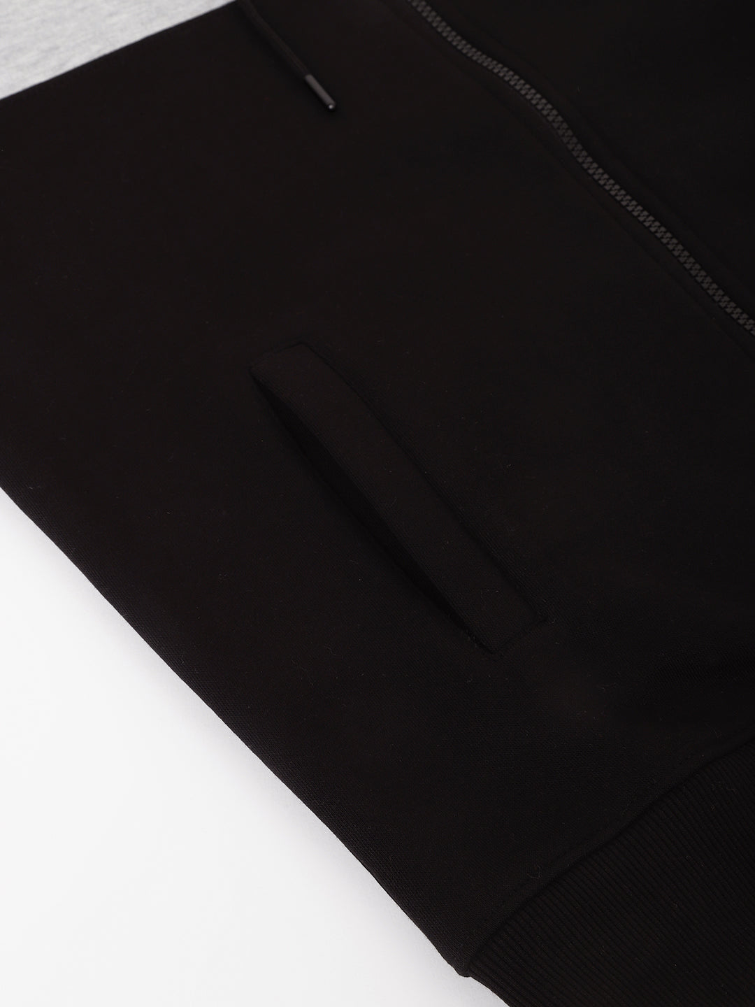 Men Black Standard Fit Colourblocked Sweat Shirt