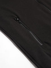 Men Black Regular Fit Solid Hoodie Casual Jacket