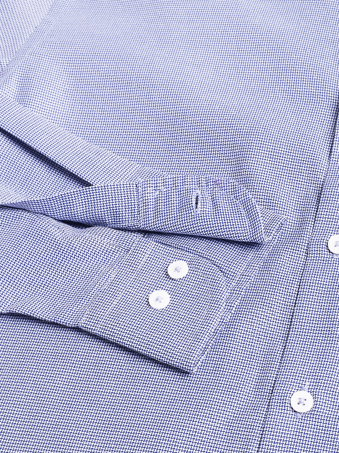 Men Blue Solid Spread Collar Formal Shirt