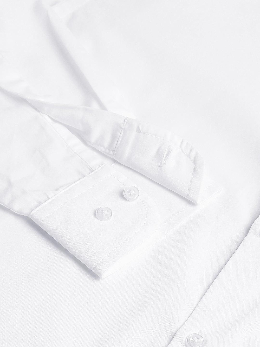 Men White Solid Spread Collar Formal Shirt