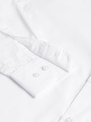 Men White Regular Fit Solid Spread Collar Formal Shirt