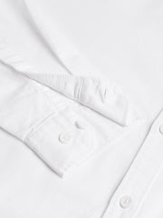 Men White Regular Fit Solid Spread Collar Casual Shirt