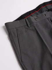 Men Olive Regular Fit Solid Mid Rise Formal Trouser