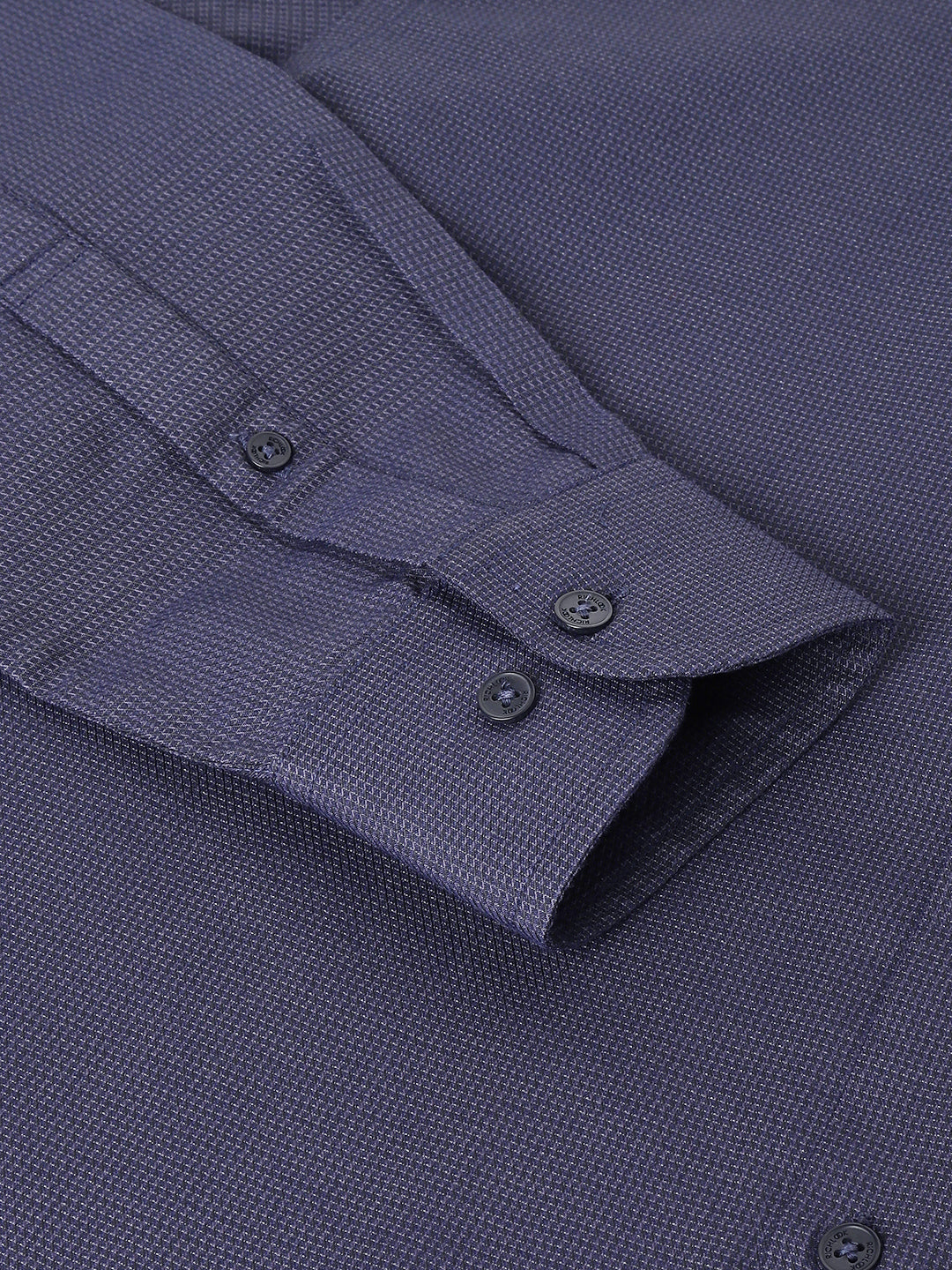 Men Blue Regular Fit Textured Formal Shirt