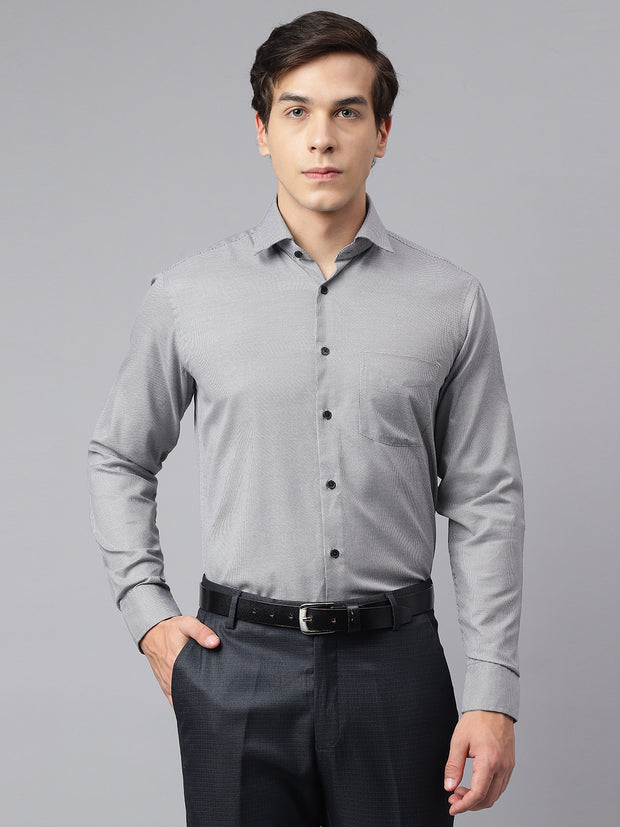 Men Black Regular Fit Solid Formal Shirt