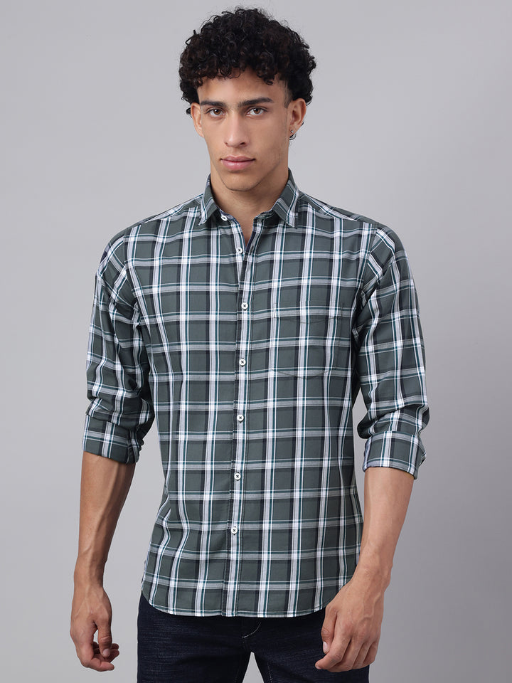 Men Grey Check Casual Shirt Classic Checks Ultimate Comfort