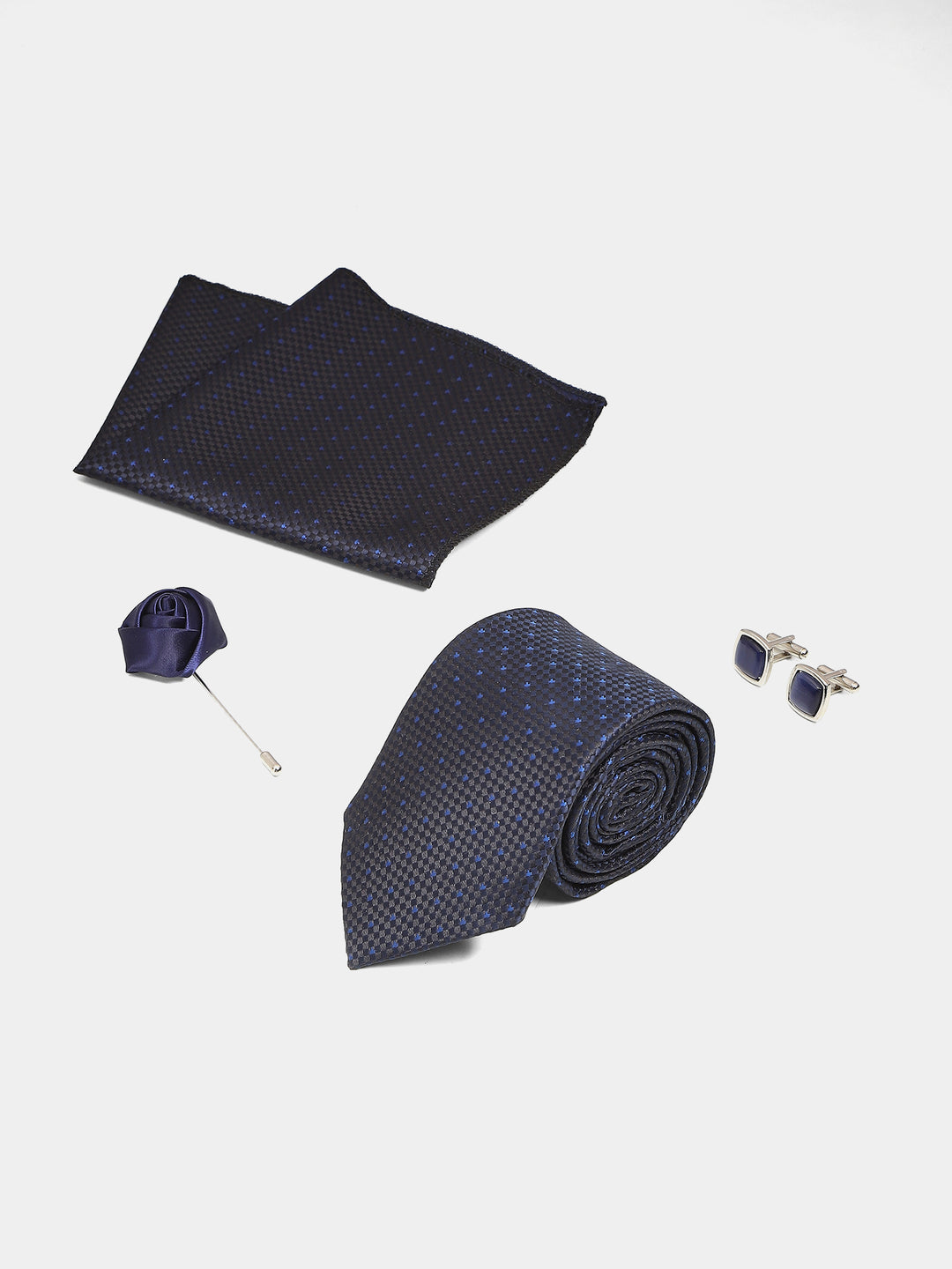 Men Premium Blue Tie & Accessories Combo Pack
