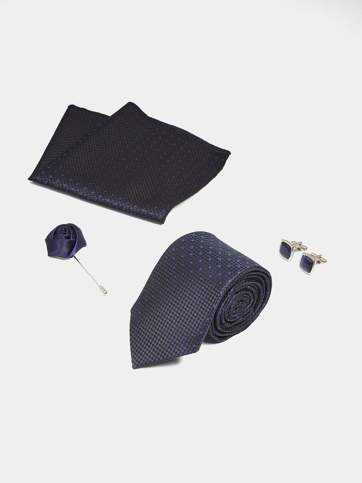 Men Premium Blue Tie & Accessories Combo Pack
