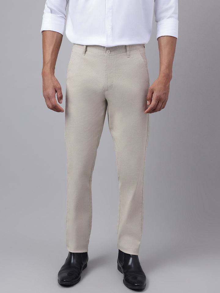 Men Beige Casual Trousers Effortless Style Endless Comfort