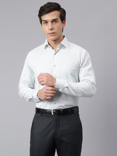 Men Green Regular Fit Checkered Formal Shirt