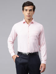 Men Pink Regular Fit Checkered Formal Shirt