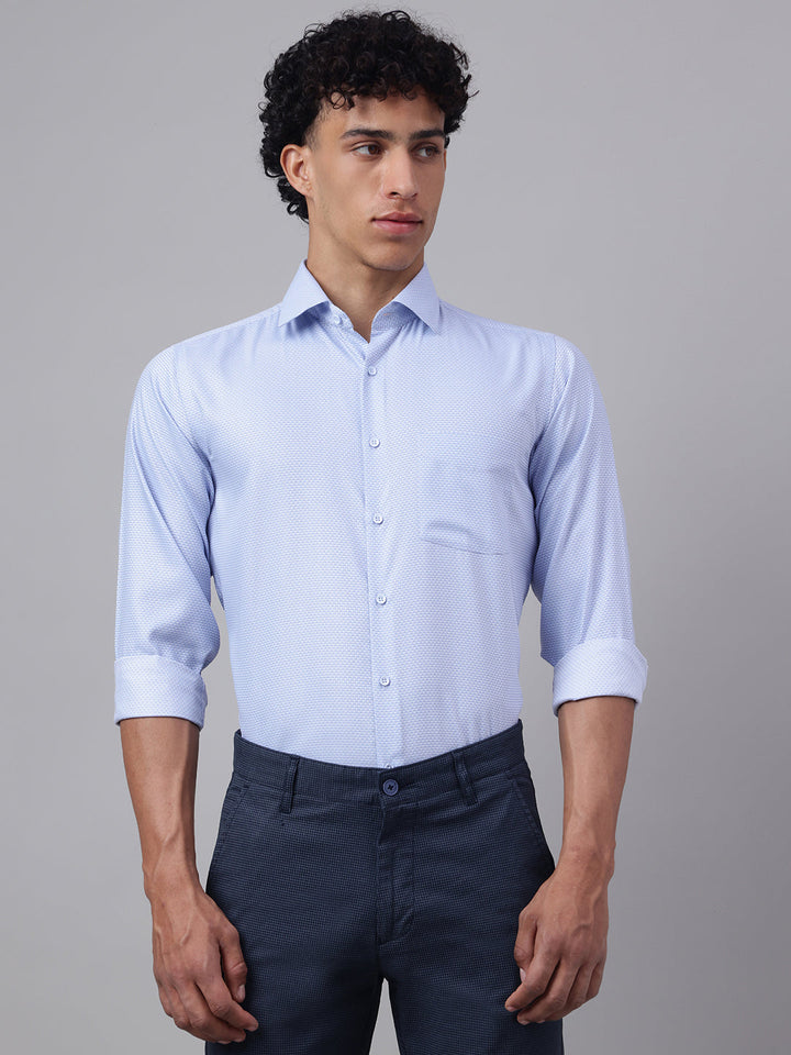 Men Sky Blue Club Wear Shirt Cool Glow Effortless Style