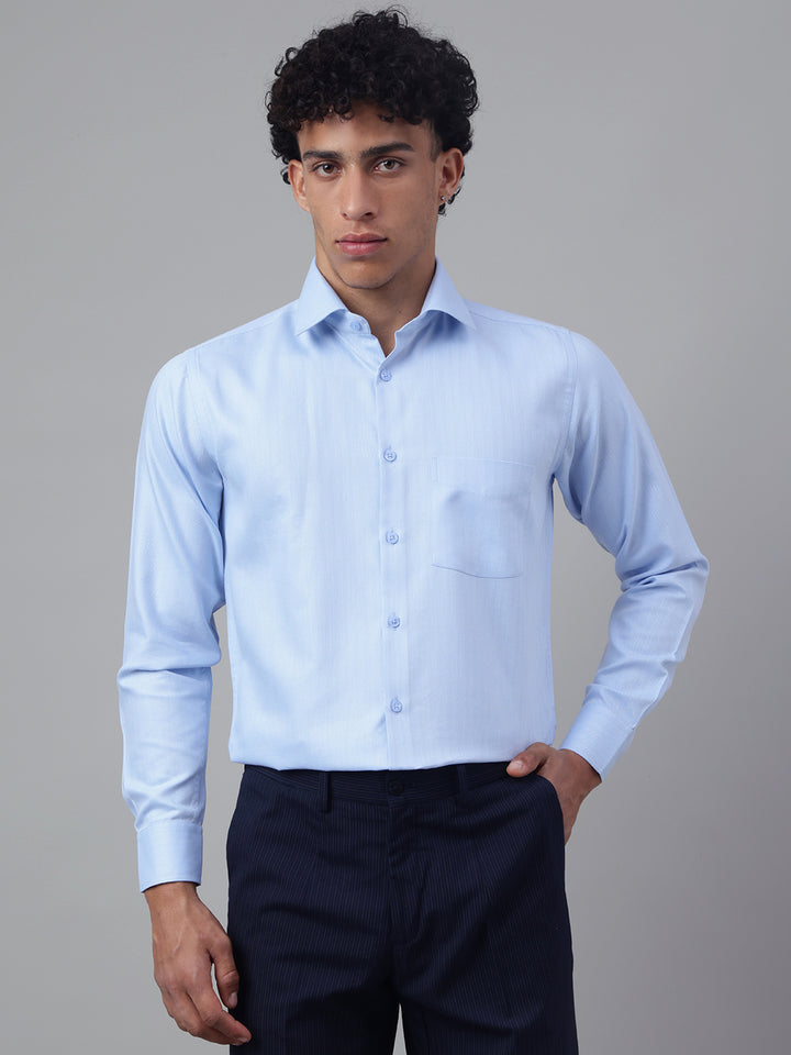 Men Powder Blue Formal Shirt Cool Tone Sharp Look