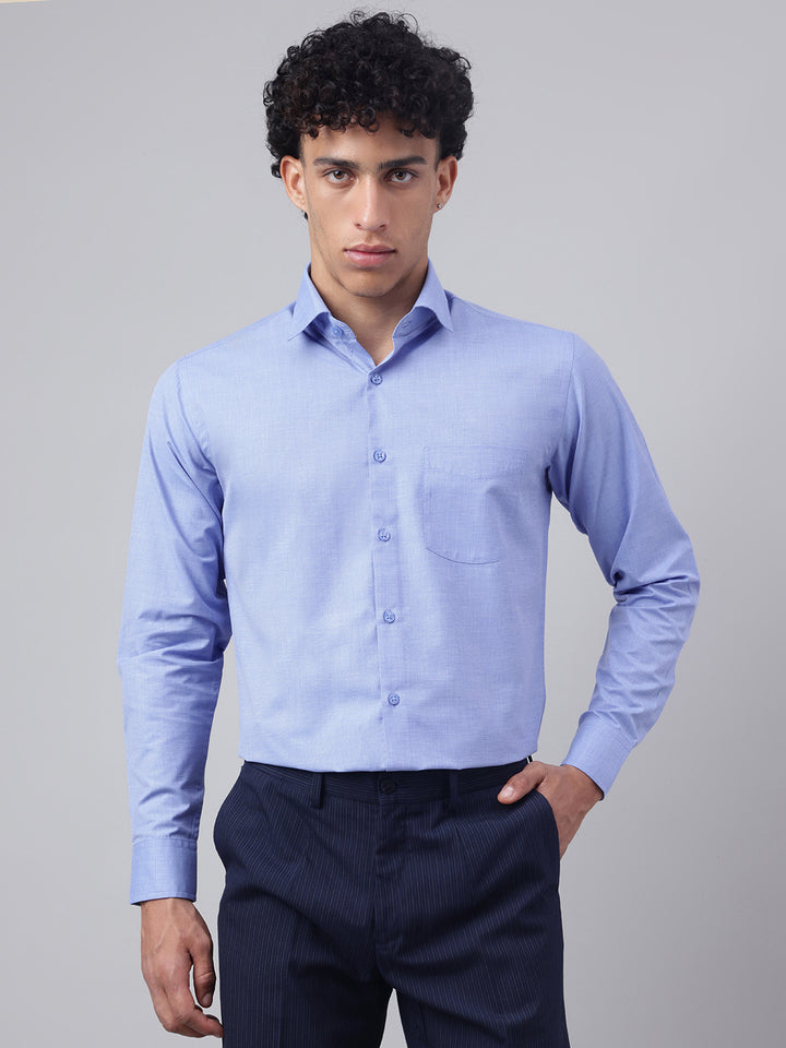 Men Blue Full Sleeve Formal Shirt