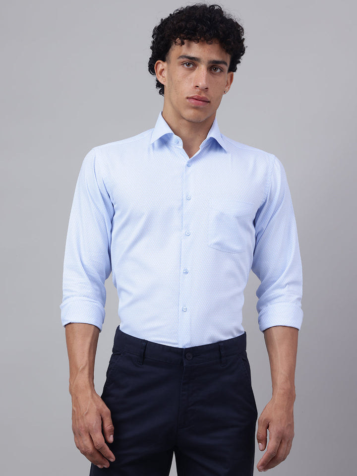 Men Sky Blue Club Wear Shirt Fresh Shine Party Ready