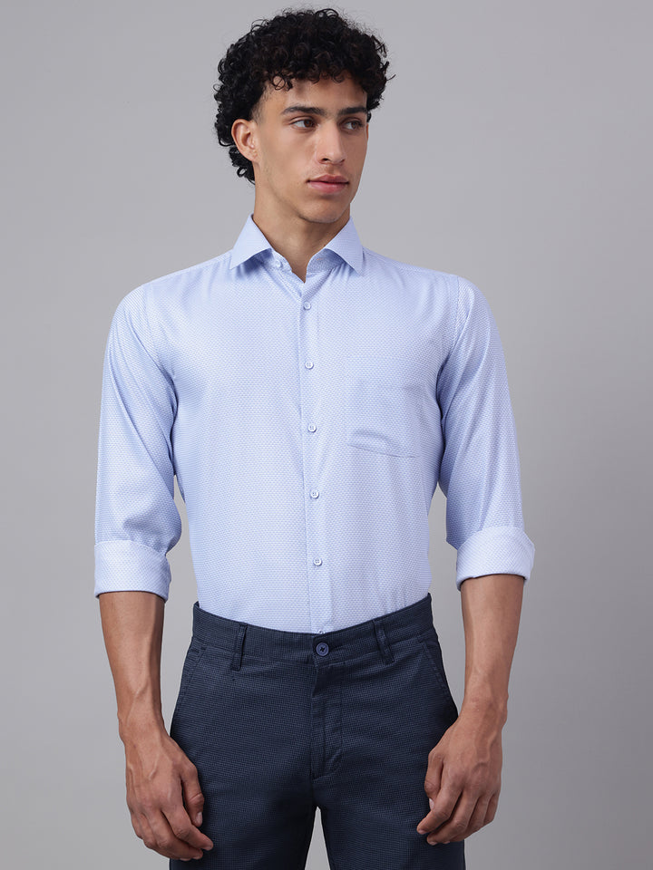 Men Sky Blue Club Wear Shirt Cool Glow Effortless Style
