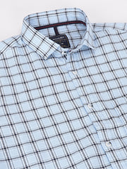 Men Sky Standard Fit Checkered Casual Shirt