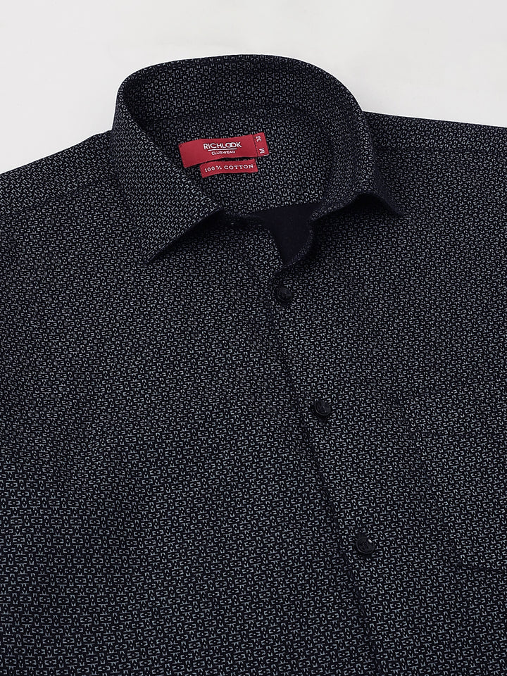 Men Black Grey Club Wear Shirt Shine Bright Stay Stylish