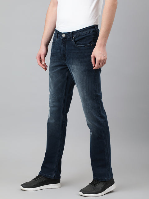 Men Dark Blue Slim Fit Mid Rise Clean Look Strechable Jeans