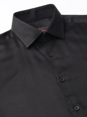 Men Black Regular Fit Solid Formal Shirt