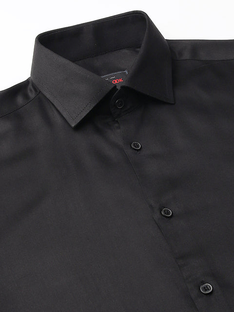 Men Black Regular Fit Solid Formal Shirt