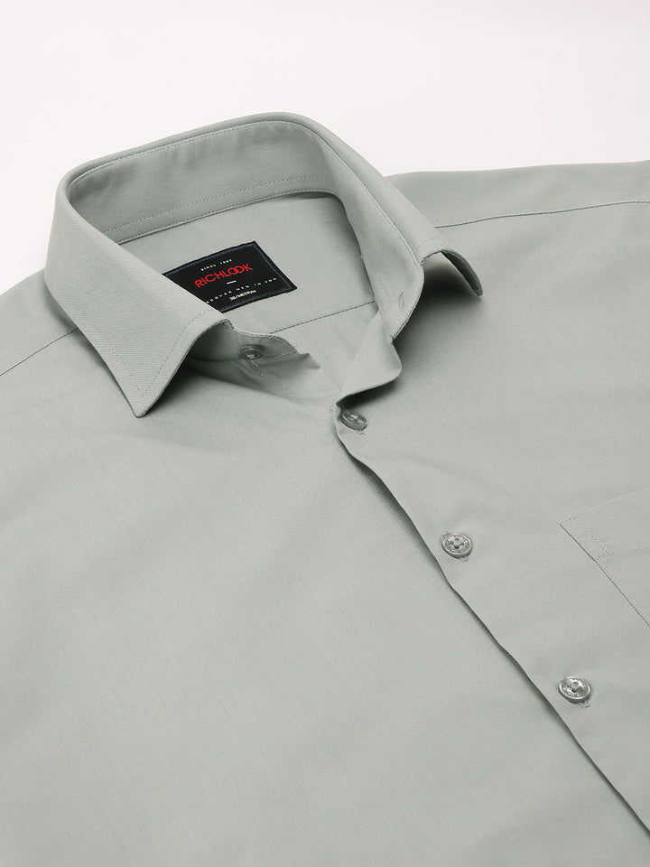 Men Sea Green Full Sleeve Formal Shirt