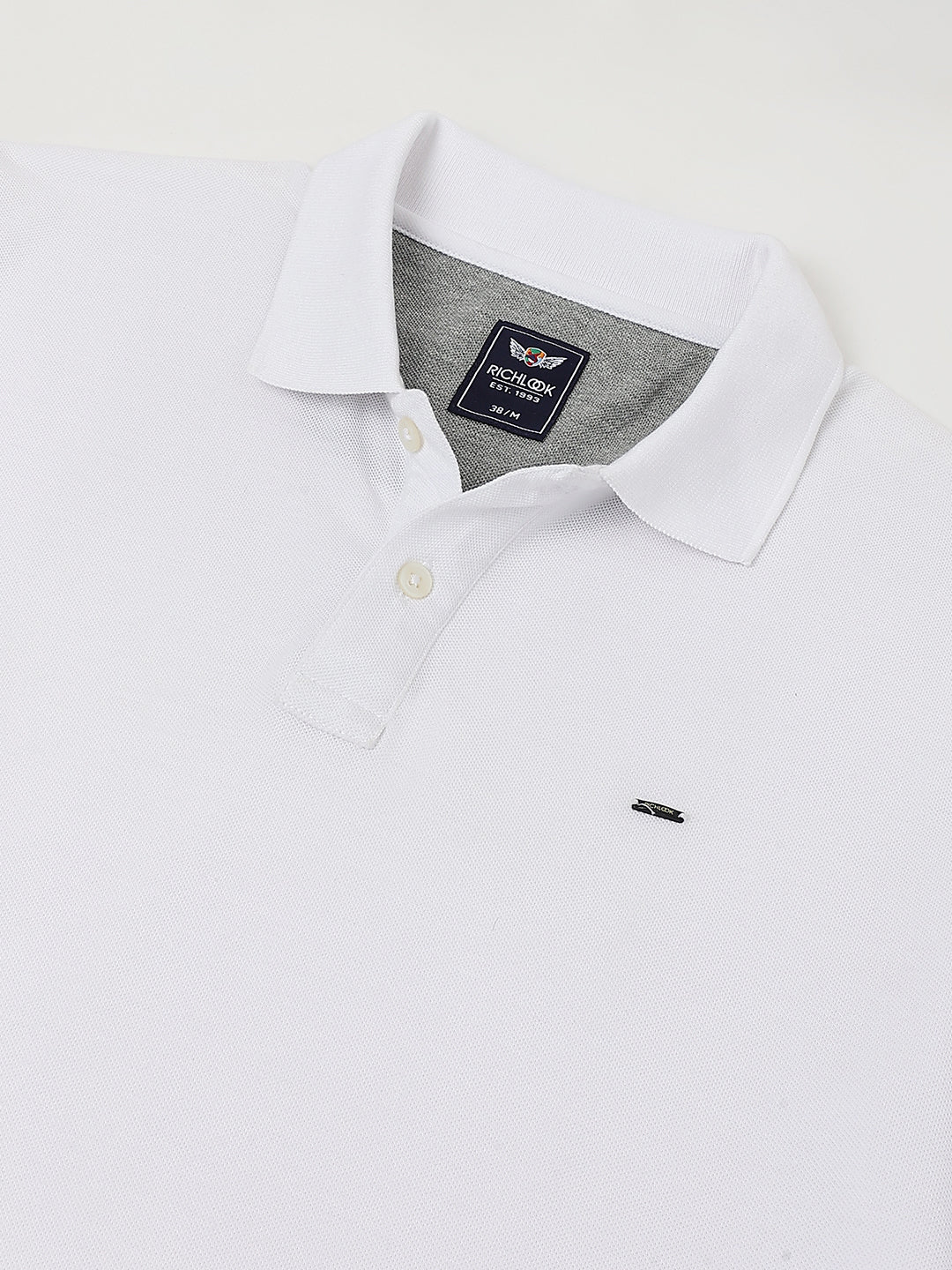 Men White Regular Fit Polo Neck t-shirt