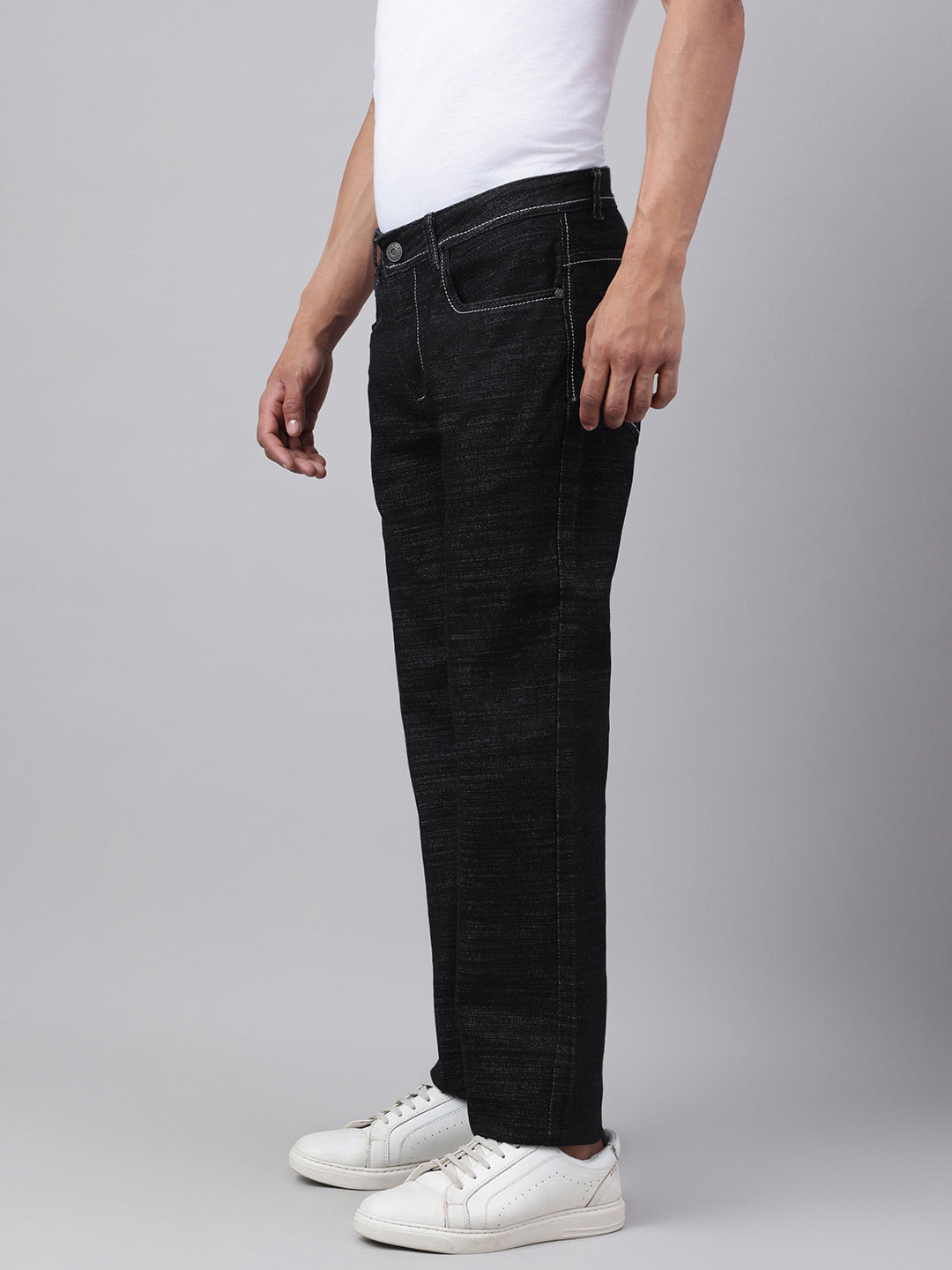 Men's Black Slim Fit Denim Jeans, Classic Style, Ultimate Comfort