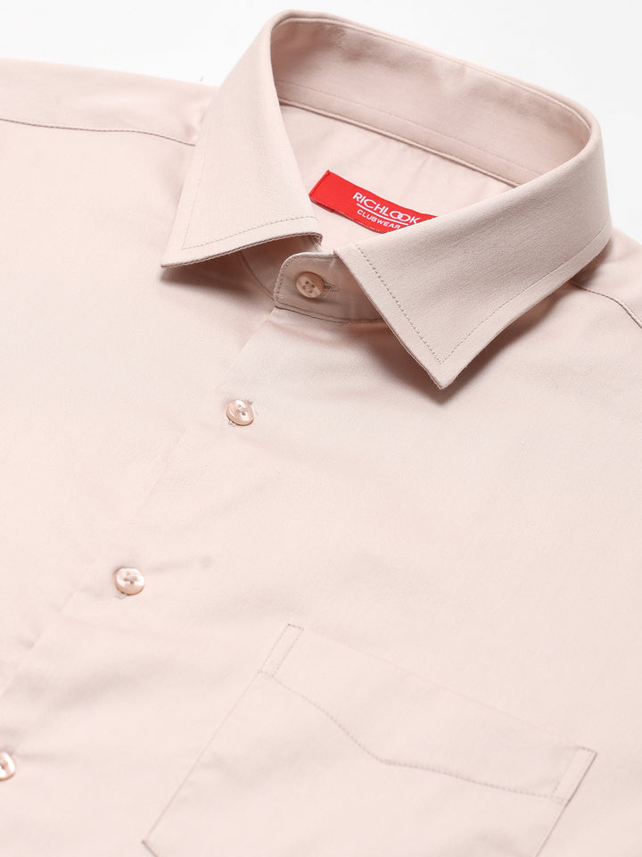 Men Solid Cotton Lycra Formal Shirt