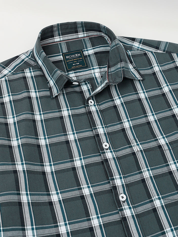 Men Grey Check Casual Shirt Classic Checks Ultimate Comfort