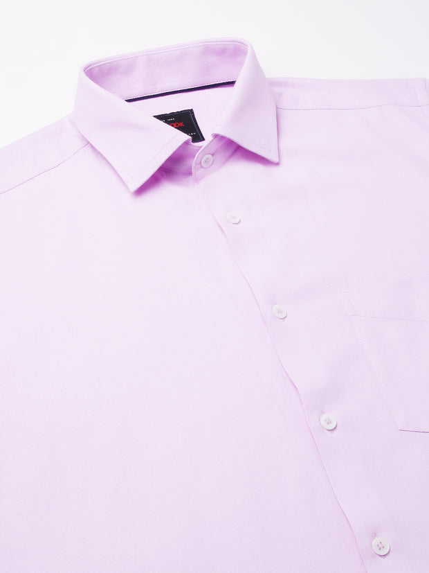 Men Lilac Regular Fit Solid Formal Shirt