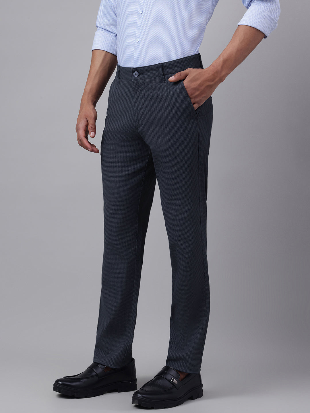 Men Navy Casual Trousers Sharp Stylish and Comfortable