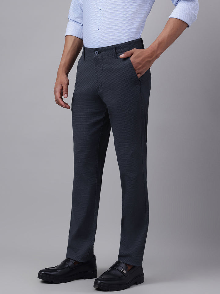 Men Navy Casual Trousers Sharp Stylish and Comfortable